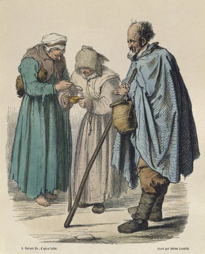Mendicanti, dopo Jacques Callot, inciso da Adrien Lavieille da Albert Charles August Racinet